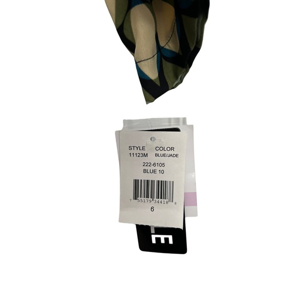 J Taylor Dress Size 6 NWT Multi Color Print Blue/Jade Mid Length - Picture 5 of 8